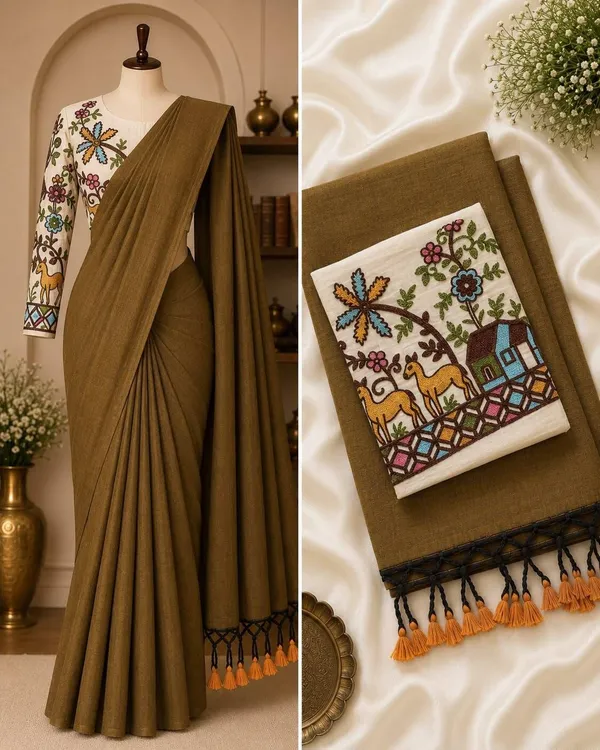 Mustard_Khadi_Saree_For_Women