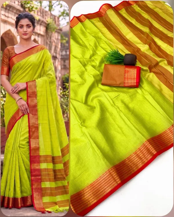 Yellow_And_Red_Kota_Doria_Saree_For_Women