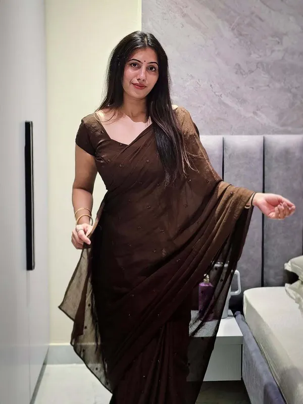 Brown_Cotton_Silk_Saree_For_Women