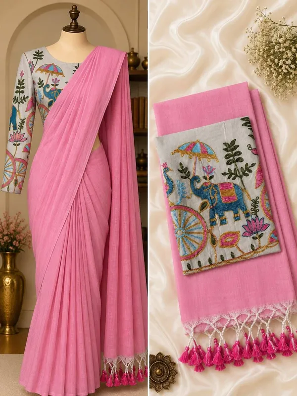 Pink_Khadi_Saree_For_Women