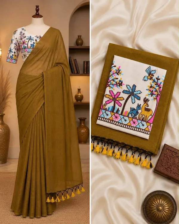 Mustard_Khadi_Saree_For_Women