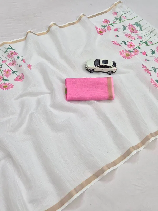 Beige_And_Pink_Linen_Saree_For_Women