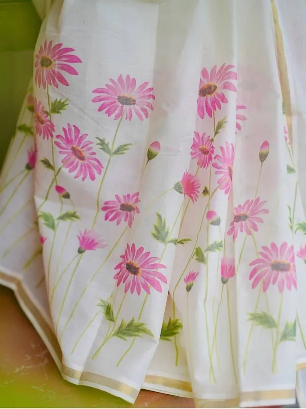 Beige_And_Pink_Linen_Saree_For_Women