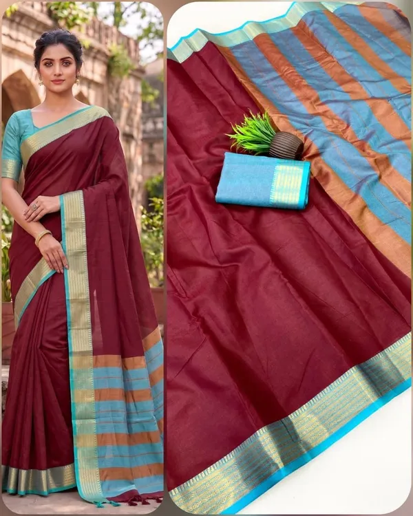Purple_And_Light_Blue_Kota_Doria_Saree_For_Women