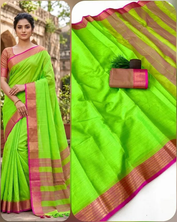 Light_Green_And_Pink_Kota_Doria_Saree_For_Women