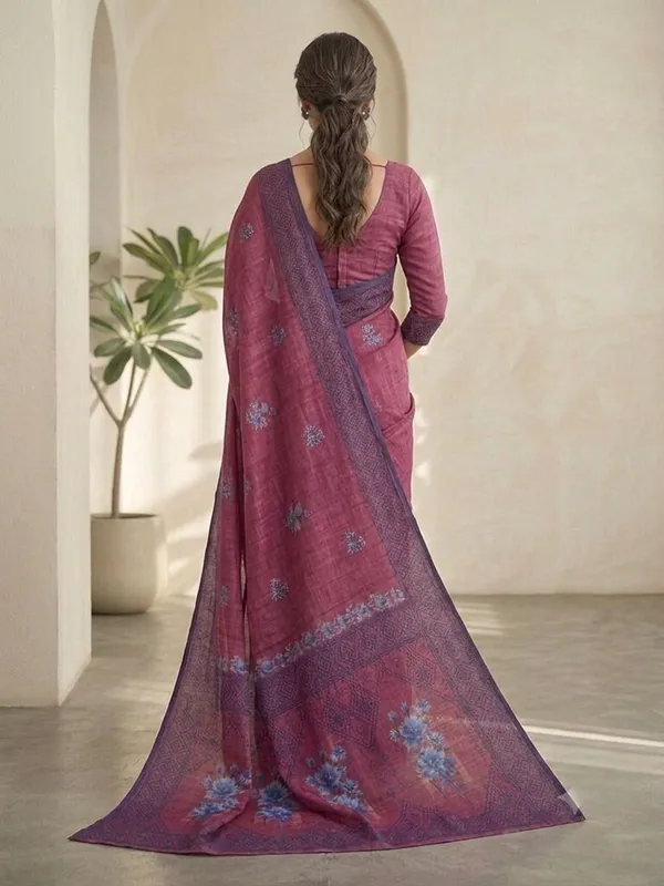 Magenta_Cotton_Silk_Saree_For_Women