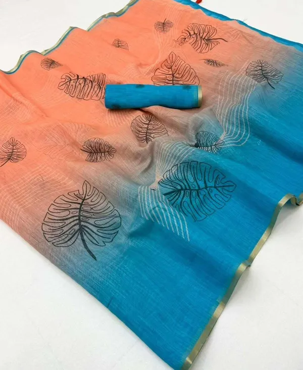 Multicolor_Linen_Saree_For_Women