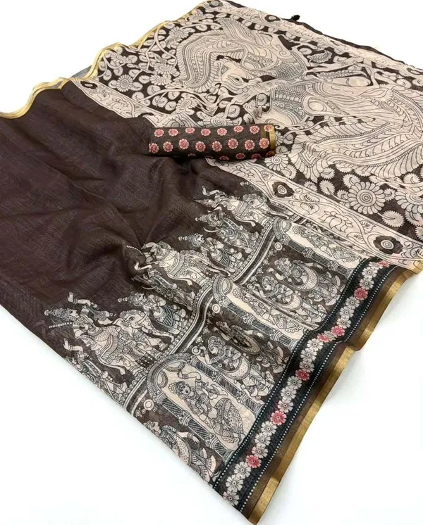 Multicolor_Linen_Saree_For_Women