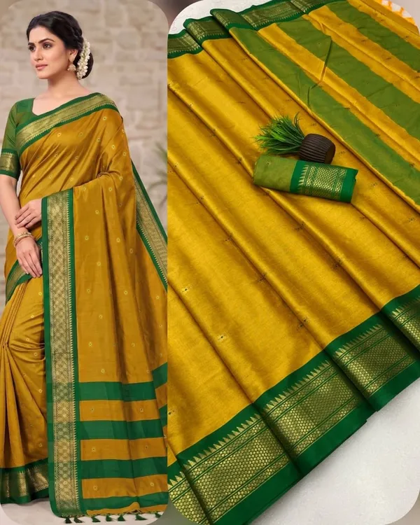 Multicolor_Silk_Blend_Saree_For_Women