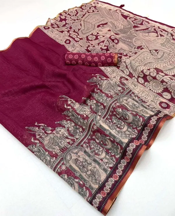 Multicolor_Linen_Saree_For_Women