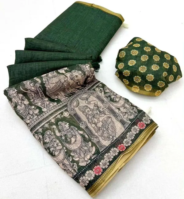 Multicolor_Linen_Saree_For_Women