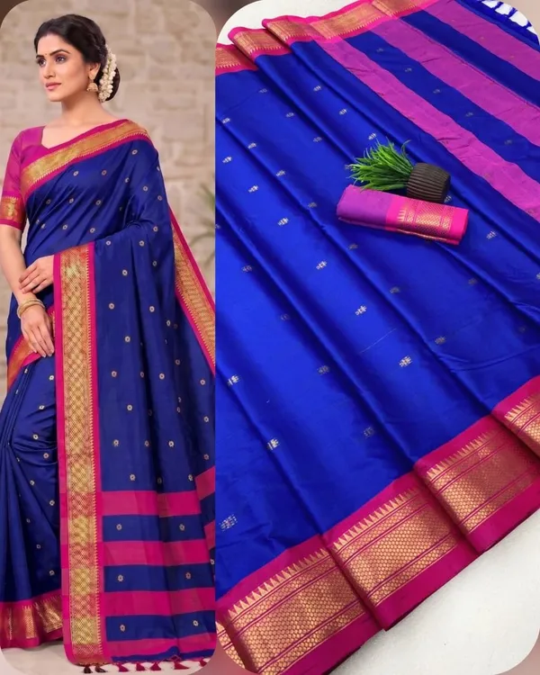 Multicolor_Silk_Blend_Saree_For_Women
