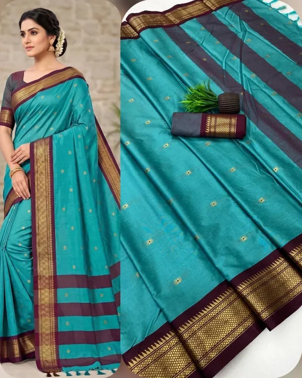 Multicolor_Silk_Blend_Saree_For_Women