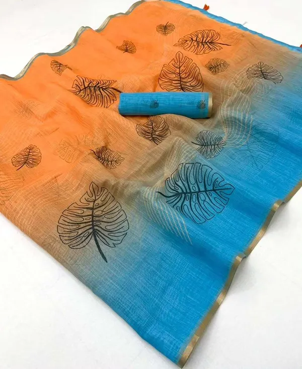 Multicolor_Linen_Saree_For_Women