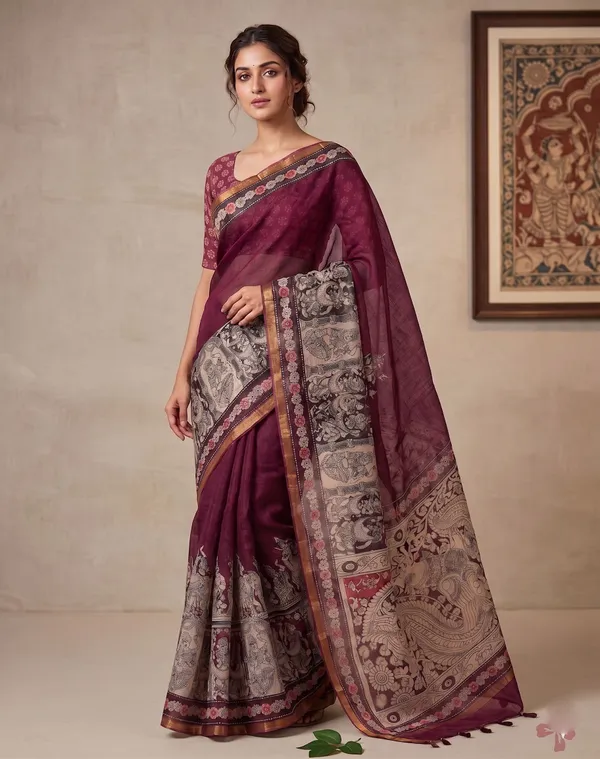 Multicolor_Linen_Saree_For_Women