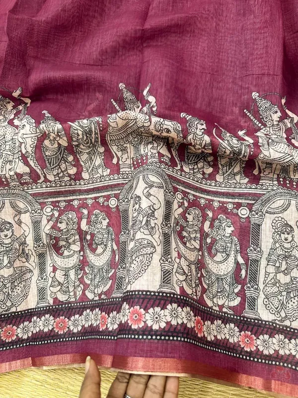Multicolor_Linen_Saree_For_Women