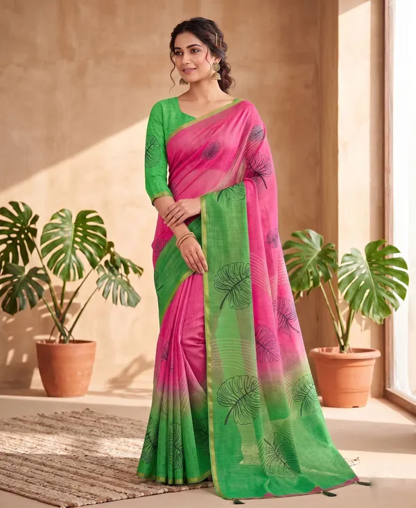 Multicolor_Linen_Saree_For_Women