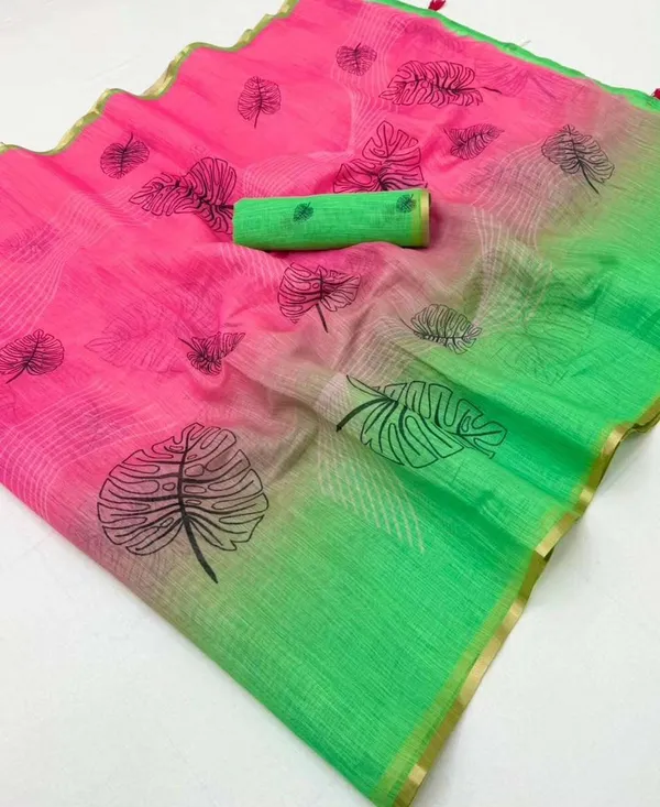 Multicolor_Linen_Saree_For_Women