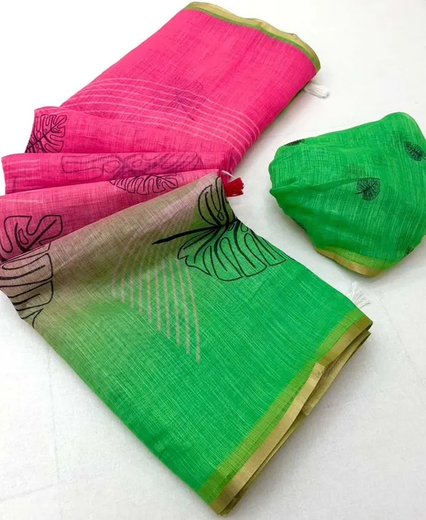 Multicolor_Linen_Saree_For_Women