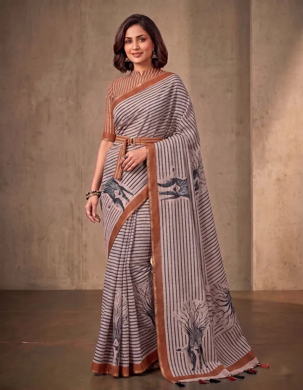 Multicolor_Linen_Saree_For_Women