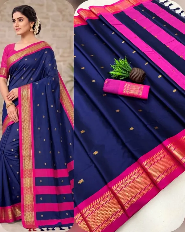 Multicolor_Silk_Blend_Saree_For_Women