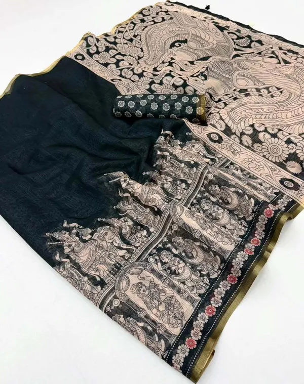 Multicolor_Linen_Saree_For_Women