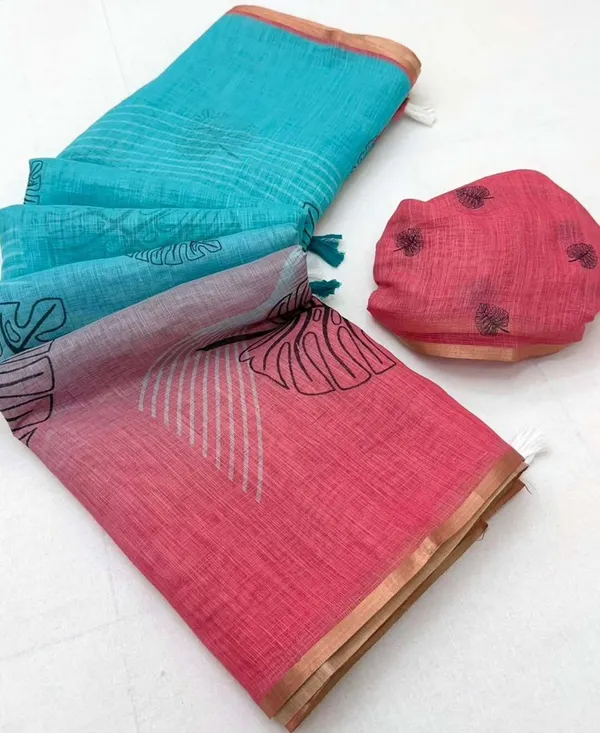Multicolor_Linen_Saree_For_Women