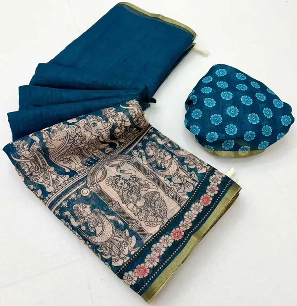 Multicolor_Linen_Saree_For_Women