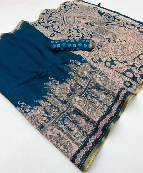 Multicolor_Linen_Saree_For_Women