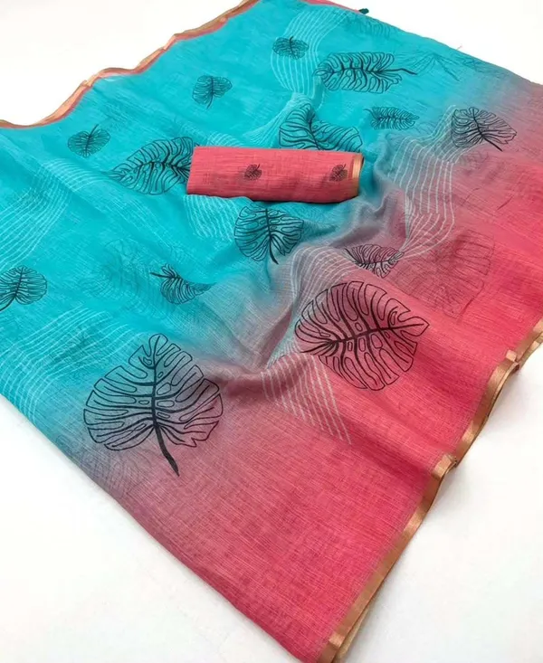 Multicolor_Linen_Saree_For_Women