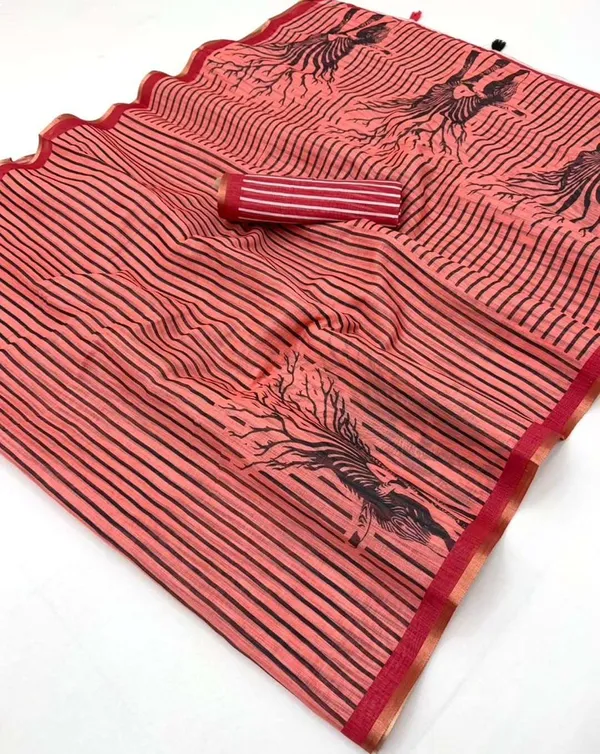 Multicolor_Linen_Saree_For_Women