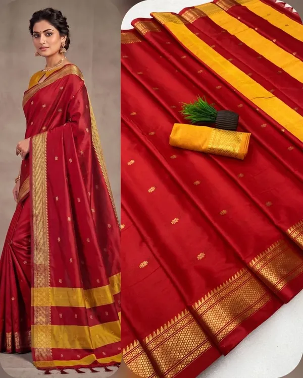 Multicolor_Silk_Blend_Saree_For_Women