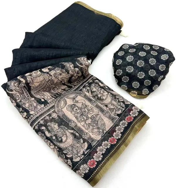 Multicolor_Linen_Saree_For_Women