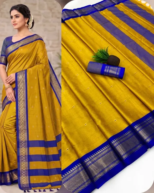 Multicolor_Silk_Blend_Saree_For_Women