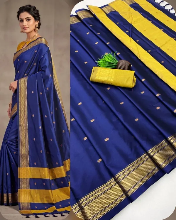 Multicolor_Silk_Blend_Saree_For_Women