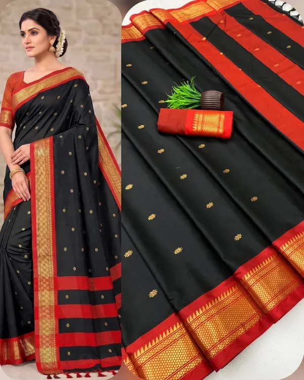 Multicolor_Silk_Blend_Saree_For_Women