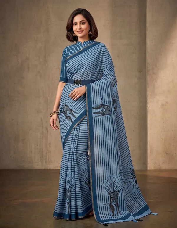Multicolor_Linen_Saree_For_Women