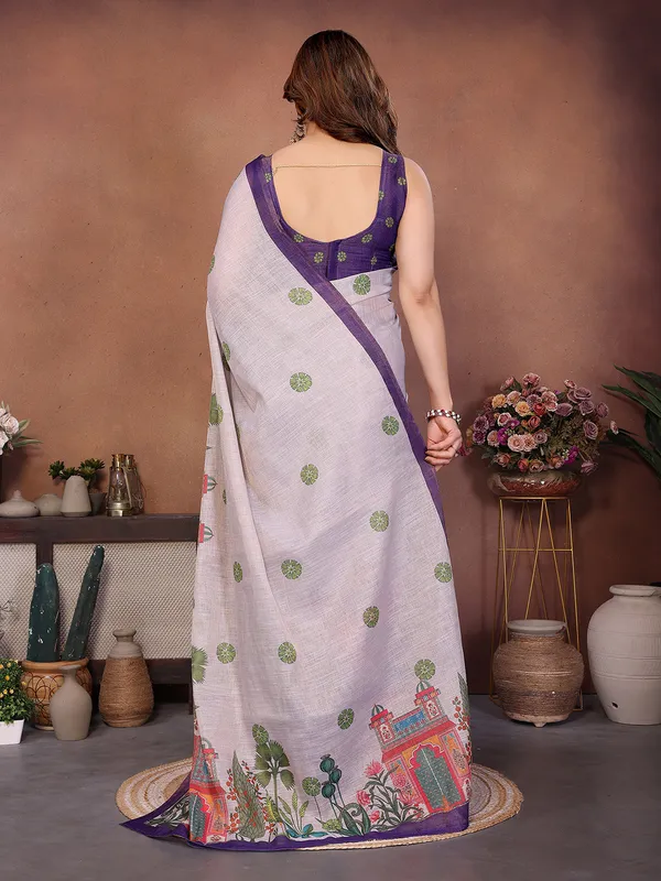 Lavender_Silk_Blend_Saree_For_Women
