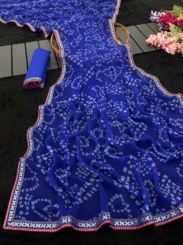 Blue_Pure_Georgette_Saree_For_Women