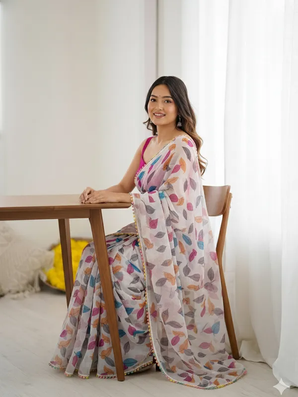 Multicolor_Pure_Chiffon_Saree_For_Women