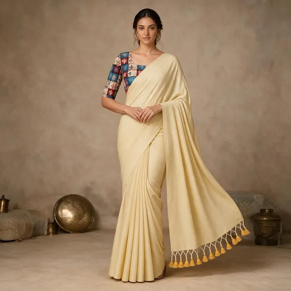 Cream_Khadi_Saree_For_Women