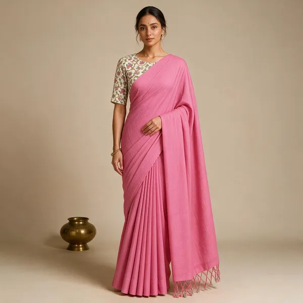 Pink_Khadi_Saree_For_Women