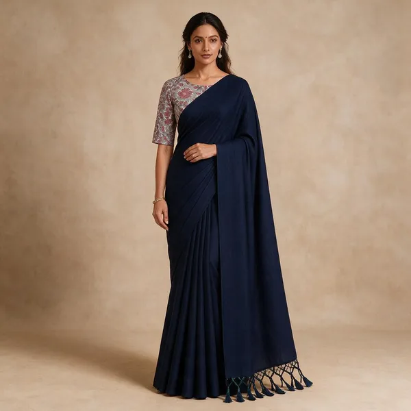 Dark_Blue_Khadi_Saree_For_Women
