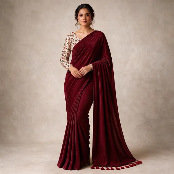Red_Khadi_Saree_For_Women