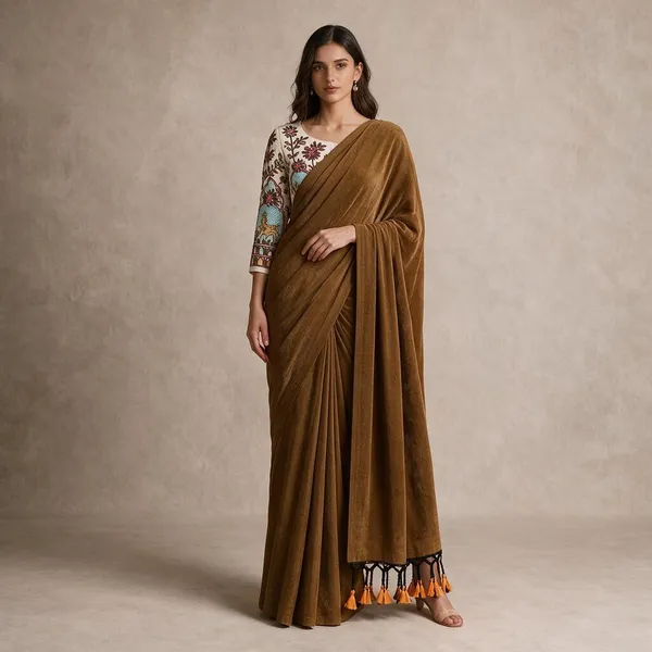 Mustard_Khadi_Saree_For_Women