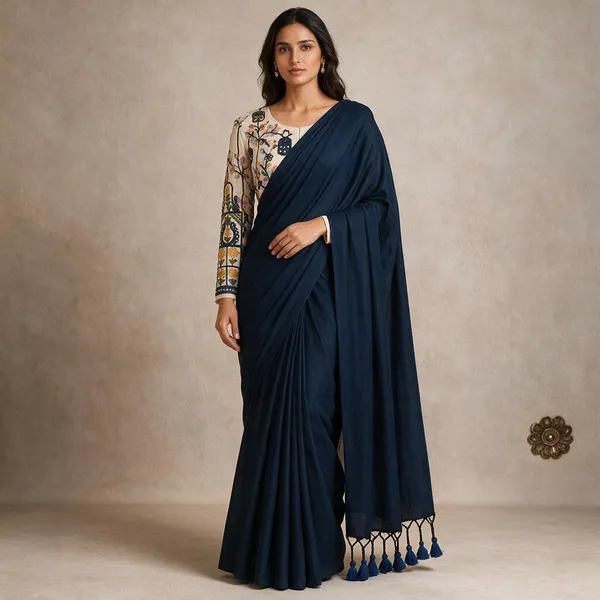 Dark_Blue_Khadi_Saree_For_Women
