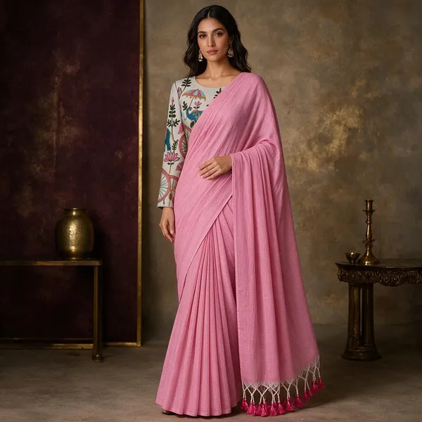 Pink_Khadi_Saree_For_Women