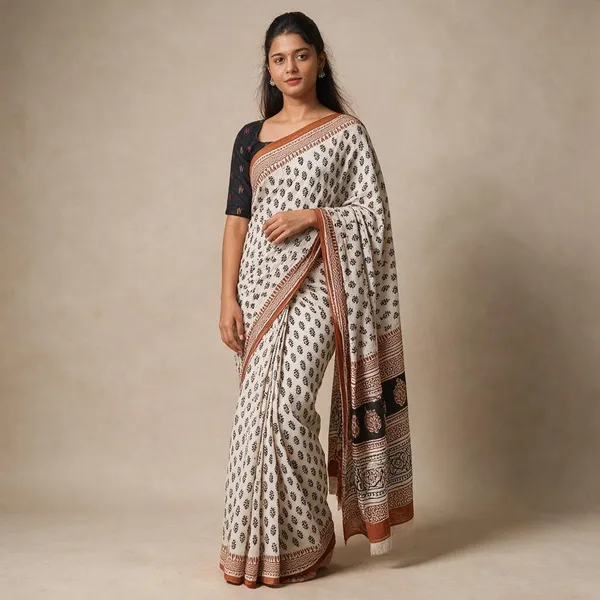 Beige_Mulmul_Saree_For_Women
