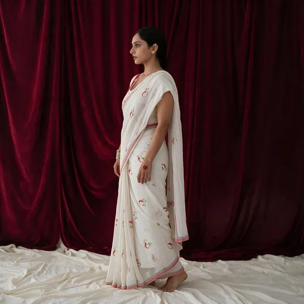 White_Linen_Saree_For_Women