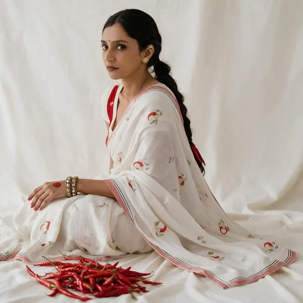 White_Linen_Saree_For_Women